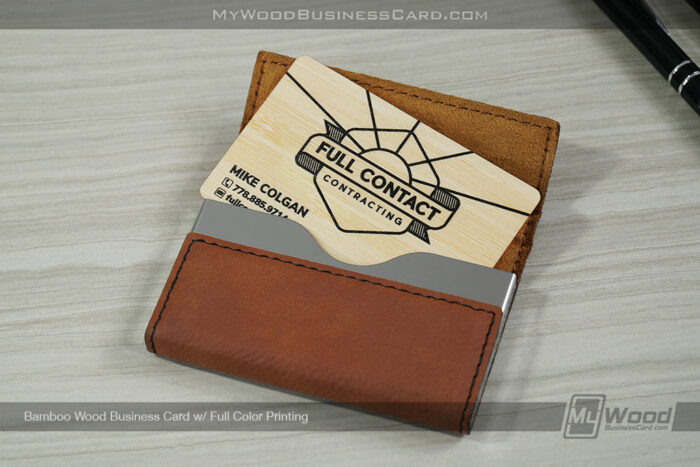 My Wood Business Card | Bamboo Wood Business Card Full Color Printing Card Holder