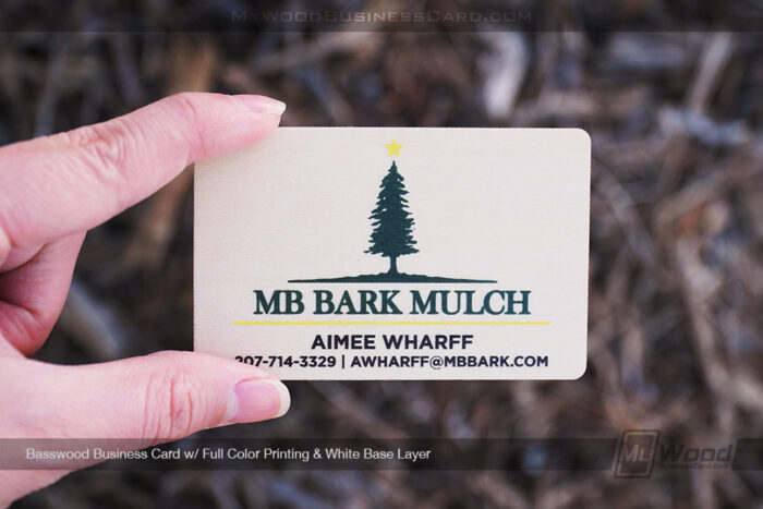 My Wood Business Card | Basswood Business Card Full Color Printing White Base Layer Mulch