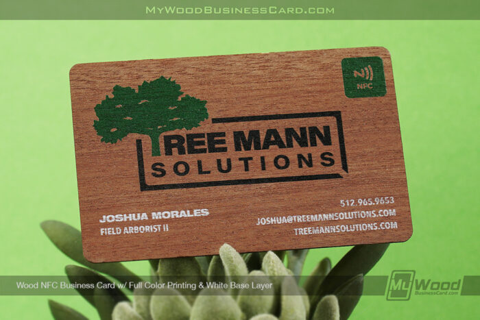 My Wood Business Card | Wood Nfc Business Cards Full Color Printing White Base Layer Treeman