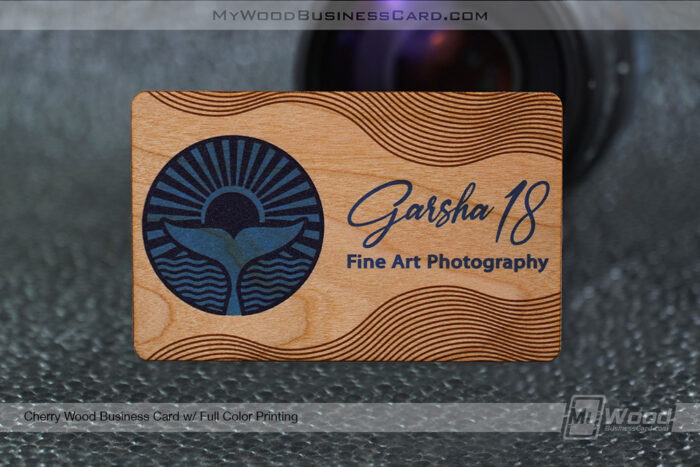 My Wood Business Card | Cherry Wood Business Card Full Color Printing Photography