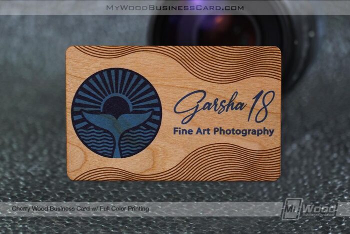 Cherry Wood Business Card Full Color