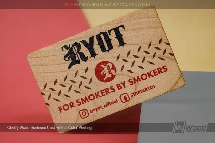 Cherry Wood Business Card