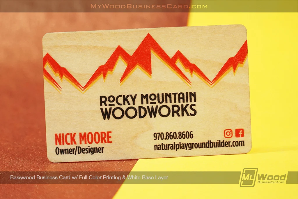 How Much Do Custom Wood Business Cards Cost? A Complete Buyer’s Guide 11 My Wood Business Card | Basswood Business Card Full Color Printing White Base Layer Rocky