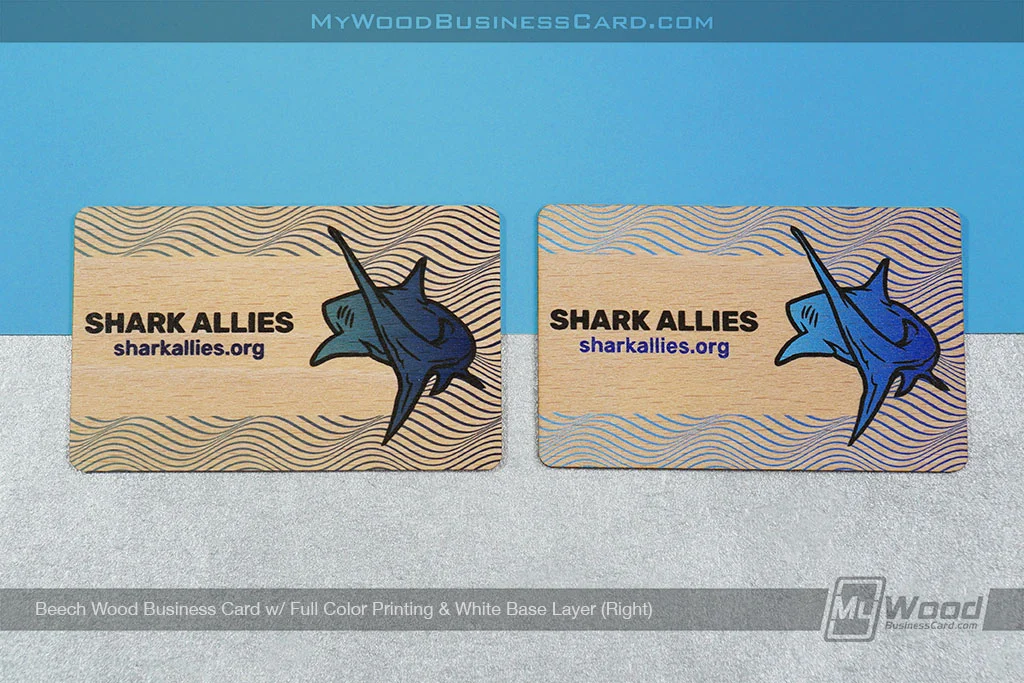 How Much Do Custom Wood Business Cards Cost? A Complete Buyer’s Guide 6 My Wood Business Card | Beech Full Color Print White Layer Comparison Wood Business Card Vibrant Color
