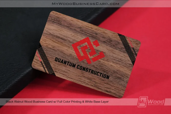 Wood Business Cards Vs. Paper Business Cards: Are Wooden Cards Worth It? 12 My Wood Business Card | Black Walnut Wood Business Card Full Color Printing White Base Layer Quantum