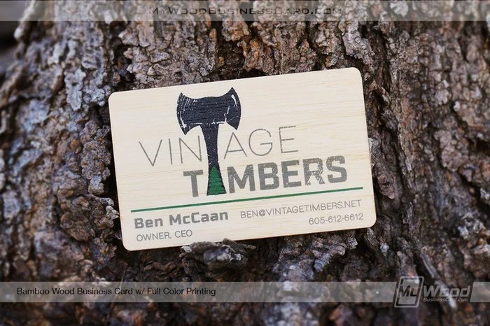 Best Wood Business Cards For Contractors, Builders &Amp; Woodworkers: 17 Real Designs 14 My Wood Business Card | Bamboo Wood Business Card Full Color Printing Vintagetimbers