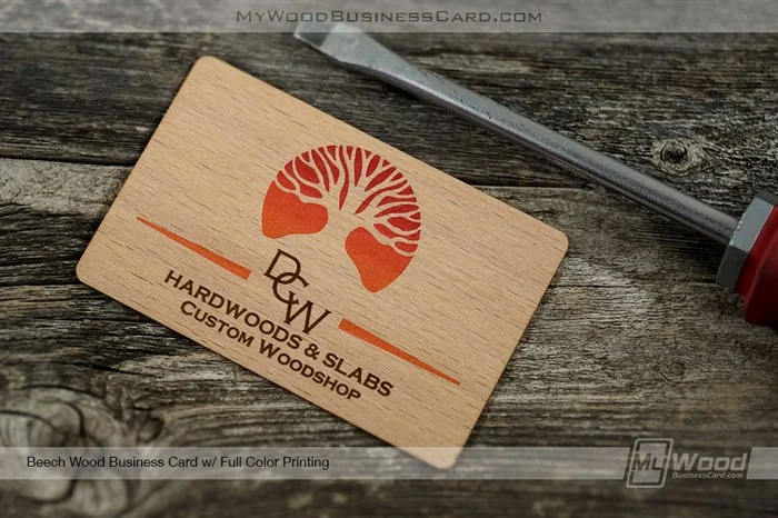 Best Wood Business Cards For Contractors, Builders &Amp; Woodworkers: 17 Real Designs 17 My Wood Business Card | Beech Wood Business Card Full Color Gradient Design