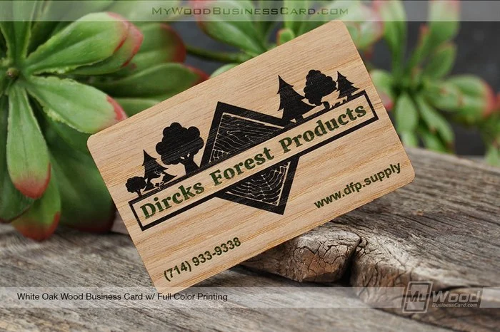 Best Wood Business Cards For Contractors, Builders &Amp; Woodworkers: 17 Real Designs 15 My Wood Business Card | White Oak Wood Business Card Full Color Printing Dircks